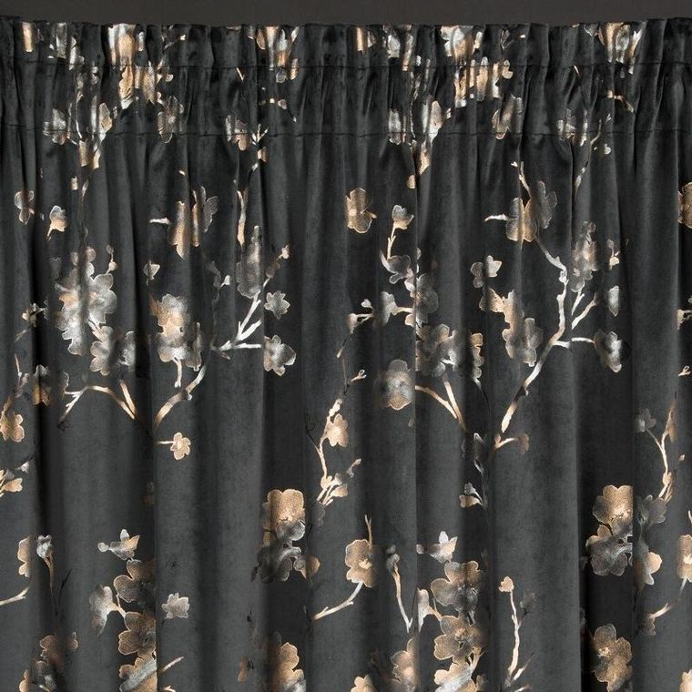 Eurofirany, zasłona zaciemniająca gotowa, Selena, na taśmie, 140-270 cm, czarny