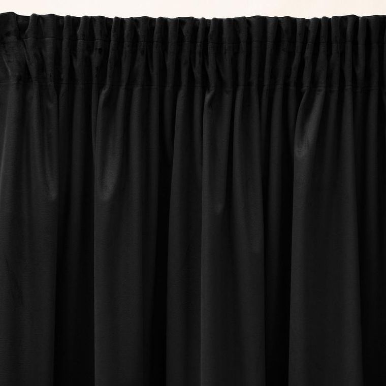 Eurofirany, zasłona zaciemniająca gotowa, Sibel, na taśmie, 140-270 cm, czarny