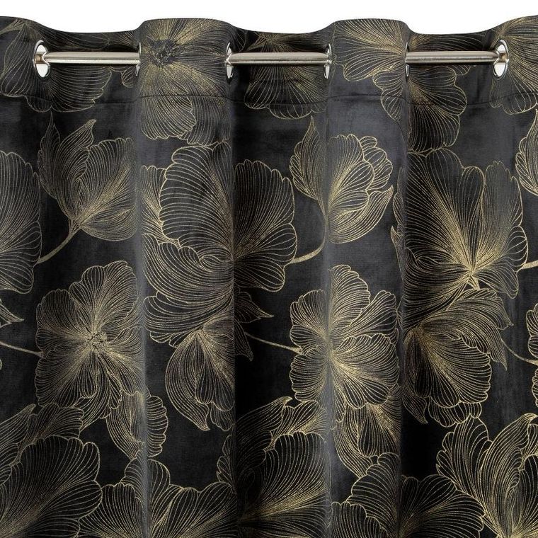 Eurofirany, zasłona zaciemniająca gotowa, Stella, 140-250 cm, czarny