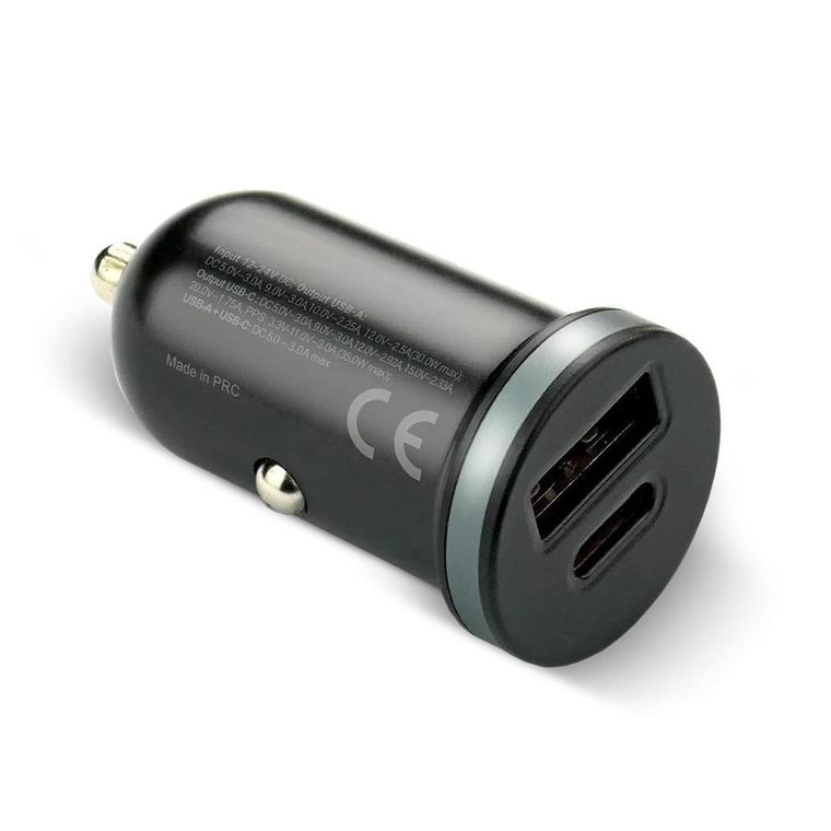 Everactive, ładowarka samochodowa, USB, USB-C, 35W, czarna