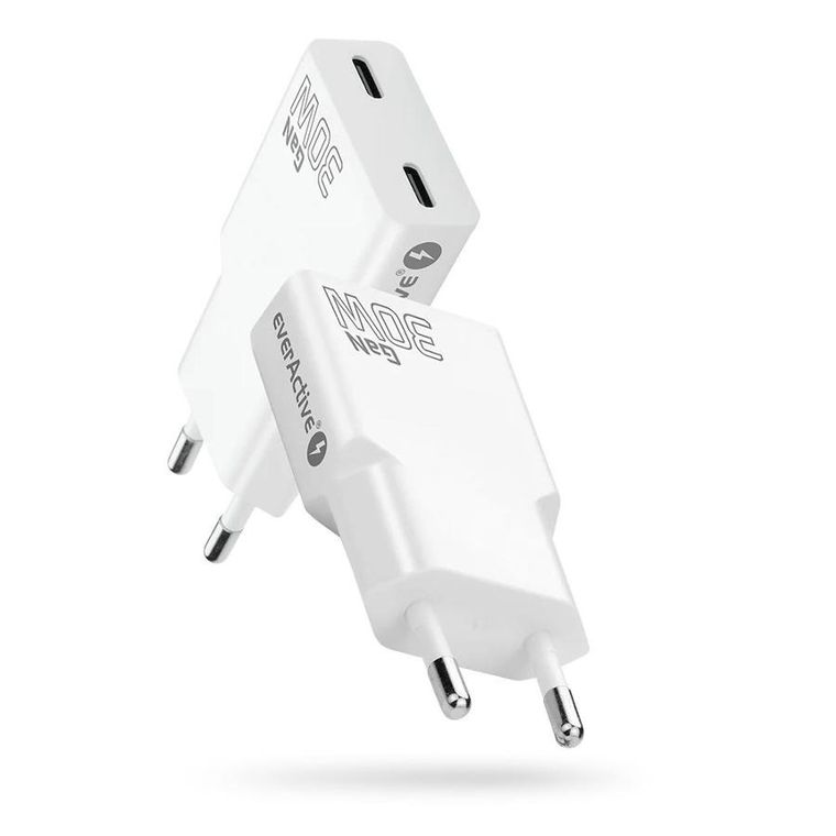 Everactive, ładowarka sieciowa, 2xUSB-C QC, 30W, biała, SC-385Q