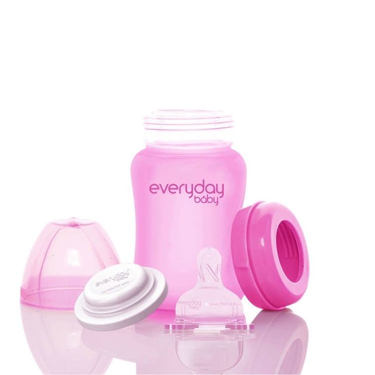 Everyday Baby, butelka szklana reagująca na temperaturę, wiśniowa, 2m+, 150 ml