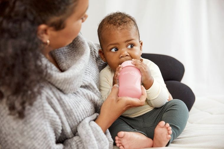 Everyday Baby, butelka szklana, różowa, 2m+, 150 ml
