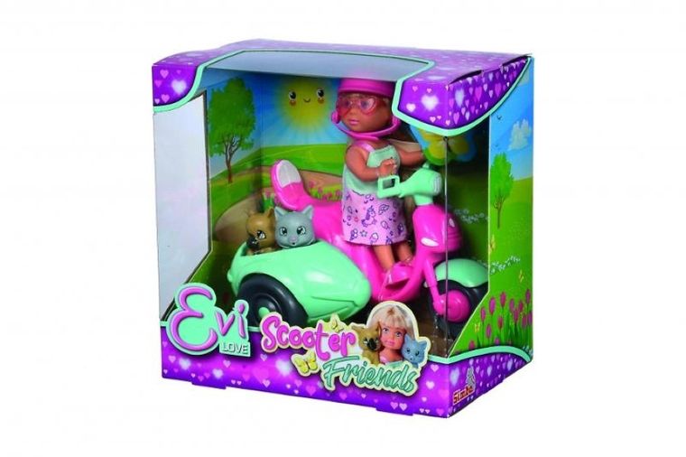 Evi Love, Przyjaciele na skuterze, lalka ze skuterem i figurkami zwierząt