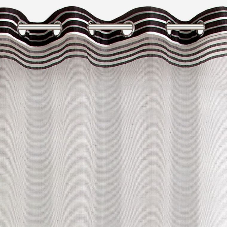 Evi, zasłona gotowa, zdobiona w górnej i dolnej części atłasowymi pasami, 140-250 cm