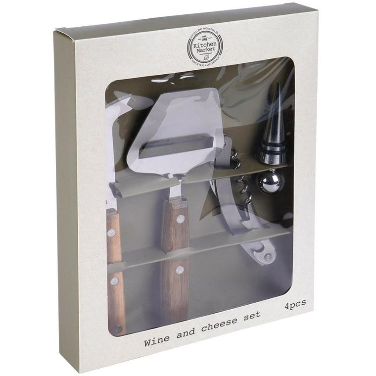 Excellent Houseware, akcesoria do wina i serów, 4 elementy
