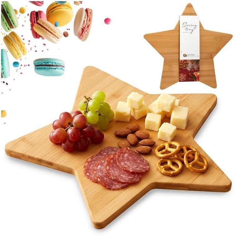 Excellent Houseware, deska do krojenia i serwowania, gwiazda, drewniana