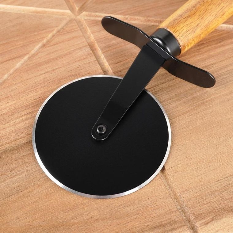 Excellent Houseware, deska do pizzy Drewniana okrągła z nożem, 30 cm