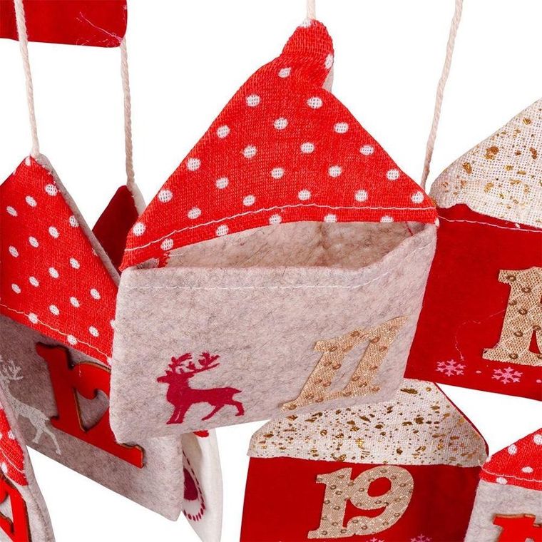 Excellent Houseware, kalendarz adwentowy domki, 70-60 cm