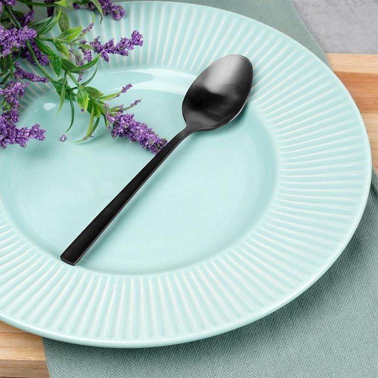 Excellent Houseware, łyżeczki do herbaty, stalowe, czarne, 4 szt.