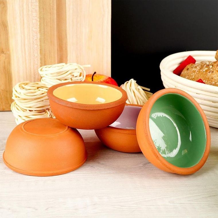 Excellent Houseware, naczynie do zapiekania, kamionkowa kokilka, 140 ml, 4 szt.