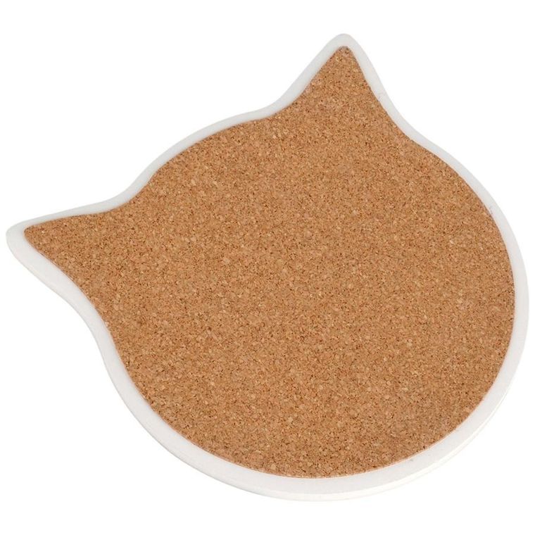 Excellent Houseware, podstawki pod kubek, w stojaku, kot, 4 szt.