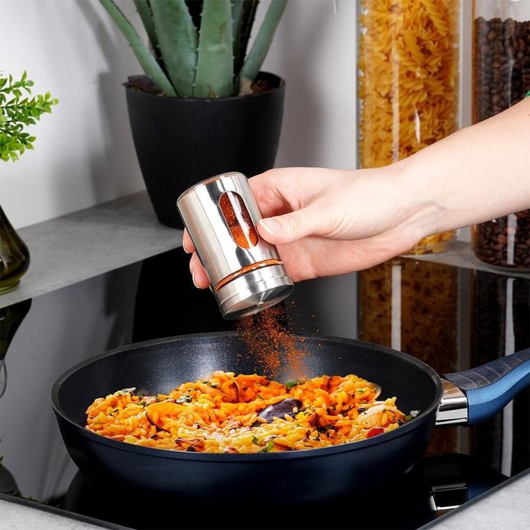 Excellent Houseware, pojemnik na przyprawy z sitkiem, szklany, 100 ml