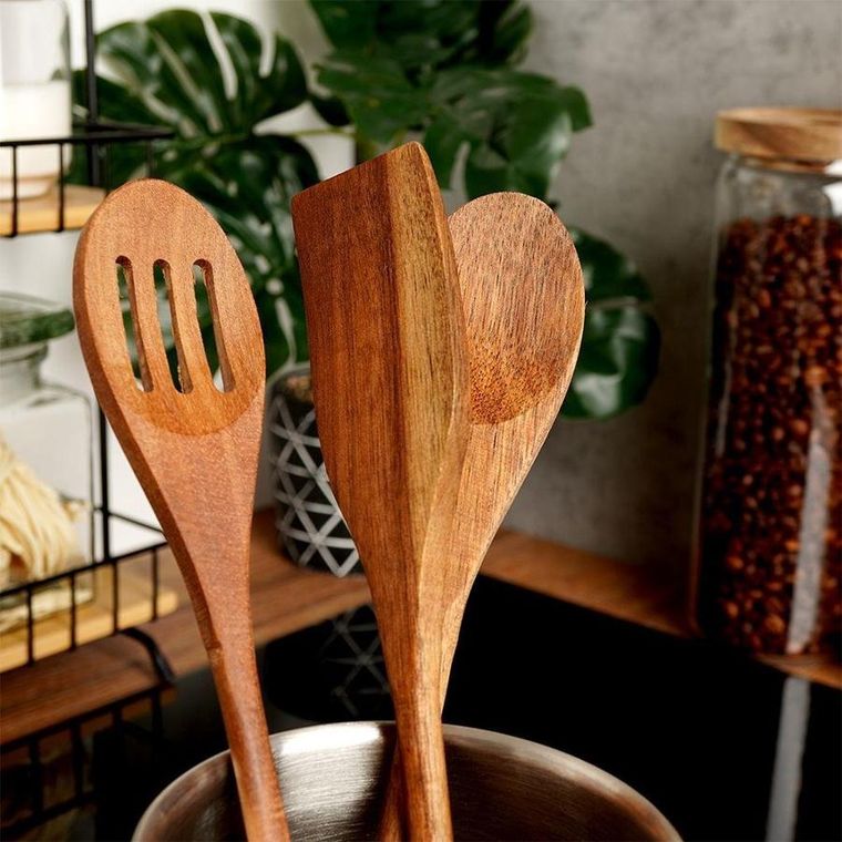 Excellent Houseware, przybory kuchenne, drewniane, 3 szt.