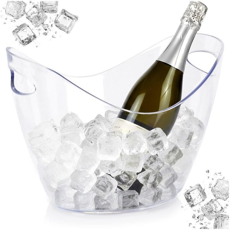 Excellent Houseware, wiaderko do lodu, plastikowe, przezroczyste, 4l