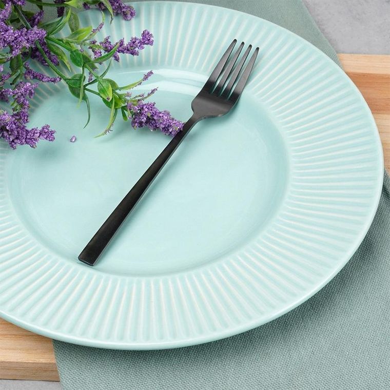 Excellent Houseware, widelczyki deserowe, stalowe, czarne, 4 szt.