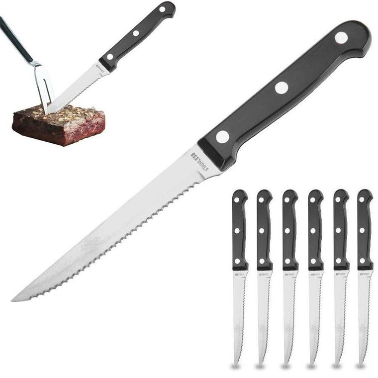 Excellent Houseware, ząbkowane noże, 6 szt.