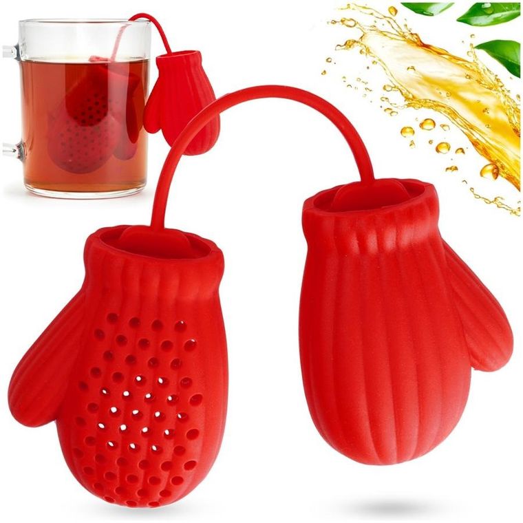 Excellent Houseware, zaparzacz do herbaty, silikonowy, czerwony