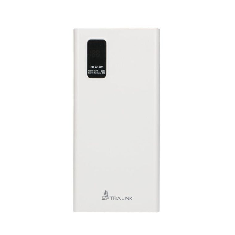 Extralink, EPB-067W 10000mAh, powerbank, fast charging, USB-C, biały