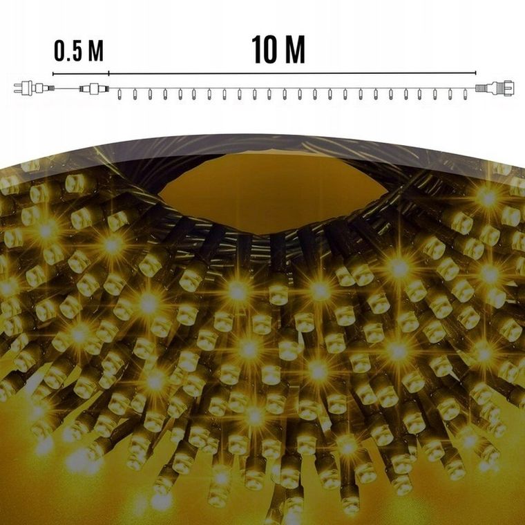 Extralink, lampki choinkowe, świąteczne, 10,5m, 100 LED, ciepłe, białe, na baterie