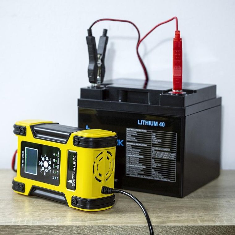 Extralink, Shango Smart Battery Charger, prostownik, 100-240VAC, 12V 12A, 24V 6A