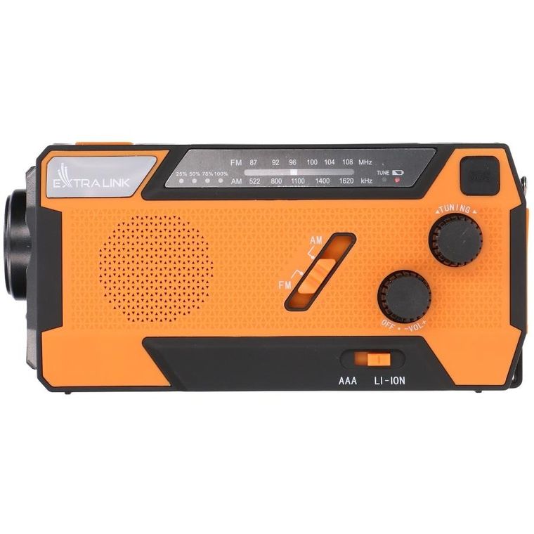 Extralink, SR-4000, radio awaryjne solarne z korbką, dynamo, powerbank 4000mAh, z latarką SOS