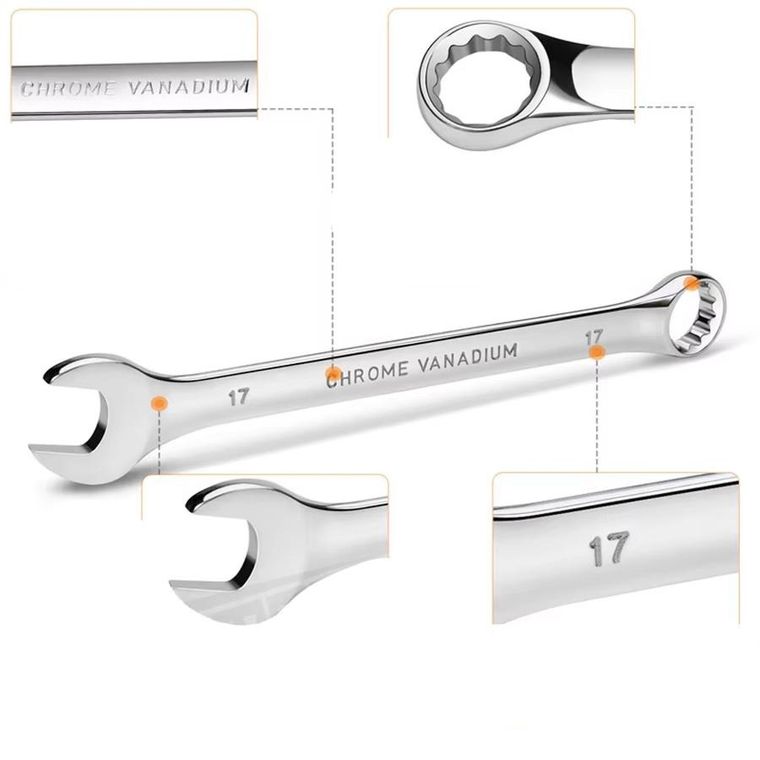 Extralink, zestaw kluczy płasko-oczkowych, 8 elementów