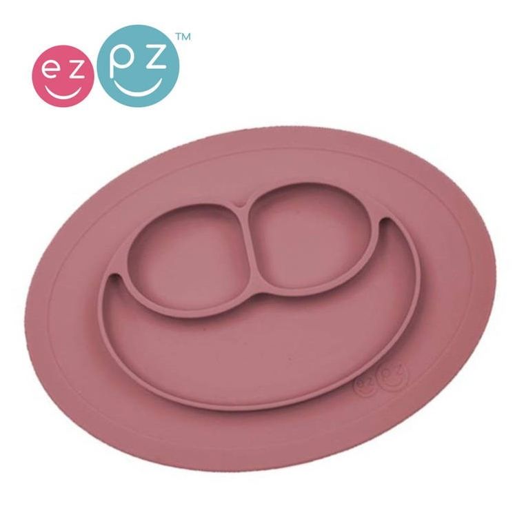 Ezpz, Mini Mat, silikonowy talerzyk z podkładką, mały, 2w1, mauve
