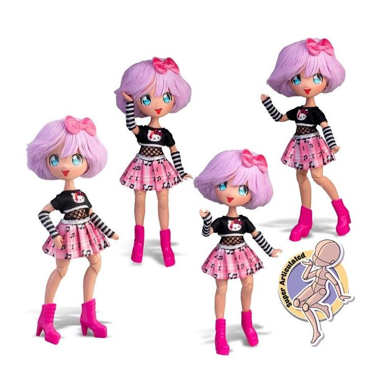 Famosa, Hello Kitty, lalka modowa, fioletowa, 19,5 cm