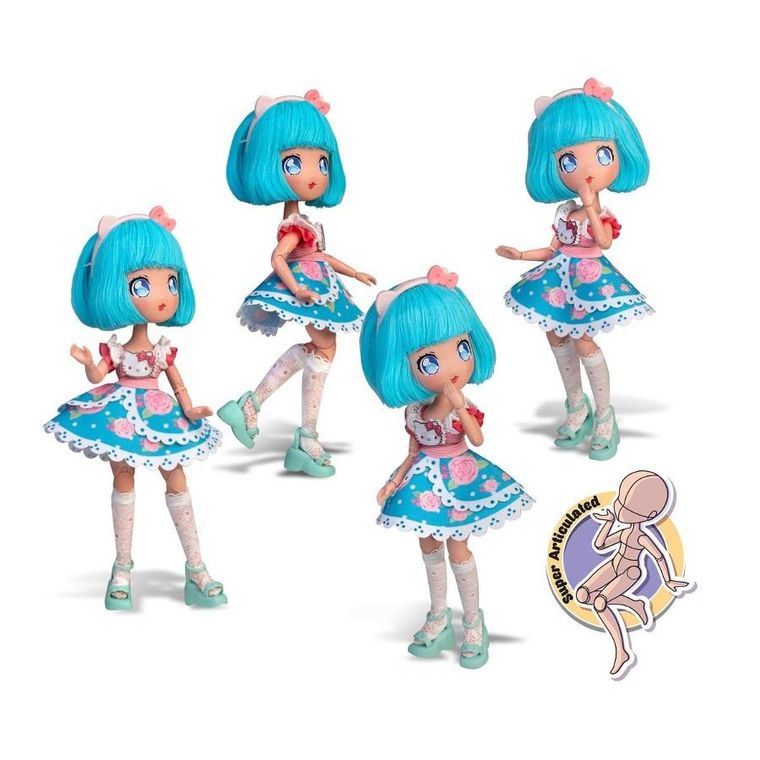 Famosa, Hello Kitty, lalka modowa, niebieska, 19,5 cm