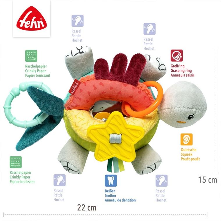 Fehn, DoBaby Doo, zawieszka, maskotka edukacyjna, żółw