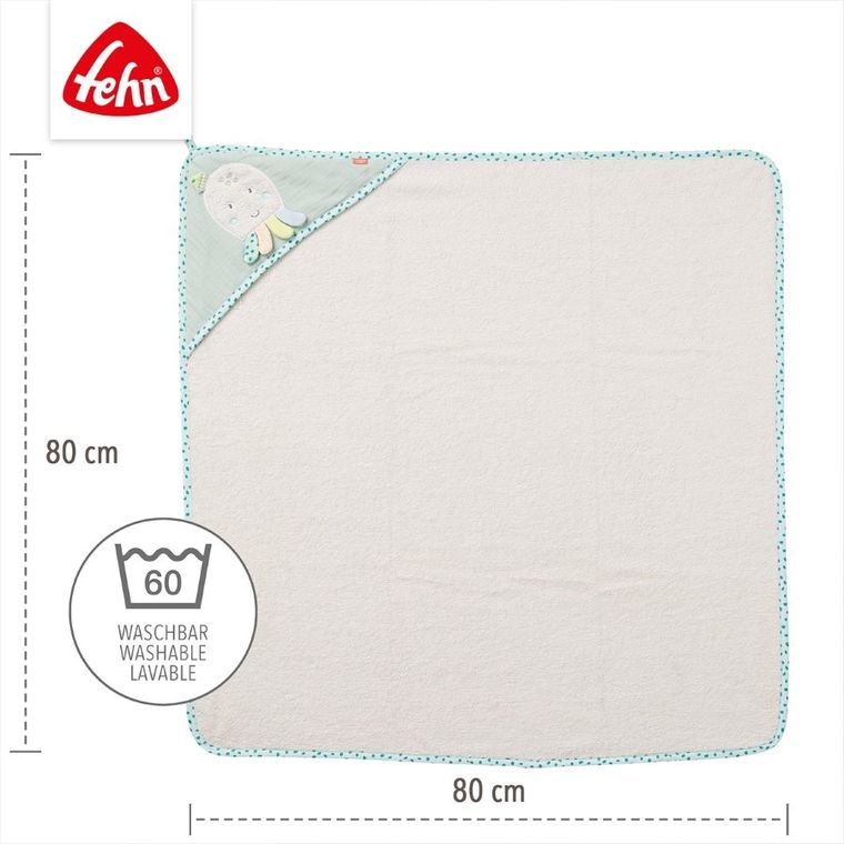 Fehn, Morze, ręcznik z kapturem, ośmiornica, 80-80 cm