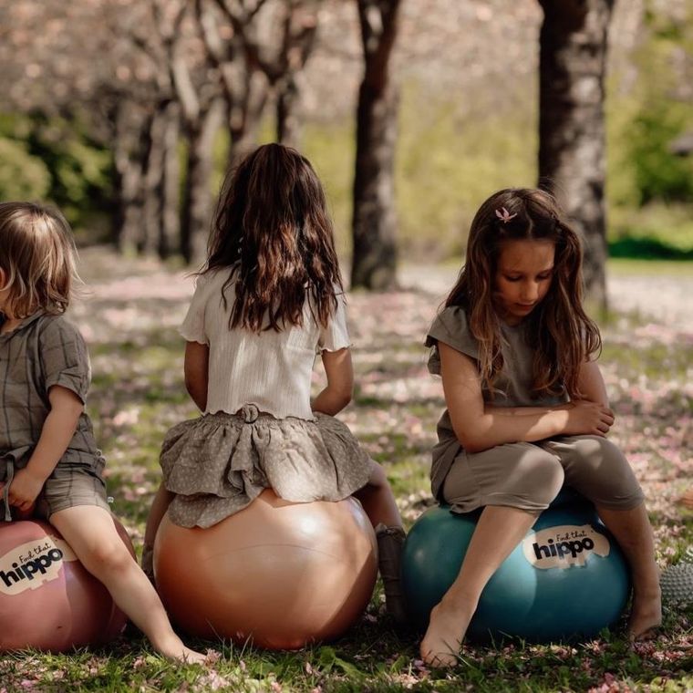 Find that Hippo, piłka do skakania, niebieska