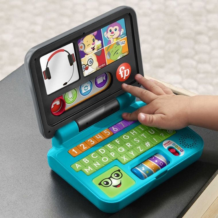 Fisher-Price, Edukacyjny Laptop "Porozmawiajmy", interaktywna zabawka niemowlęca