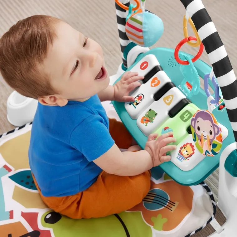 Fisher-Price, Muzyczne zwierzątka, mata edukacyjna z pianinkiem, zabawka niemowlęca