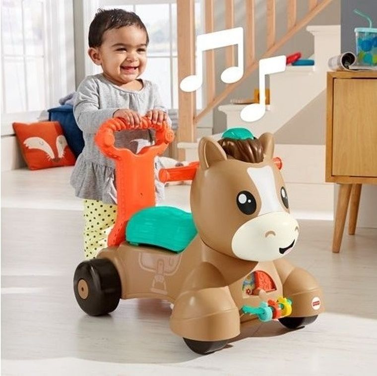 Fisher-Price, Spacerowy kucyk Pchacz-Jeździk, zabawka 3w1