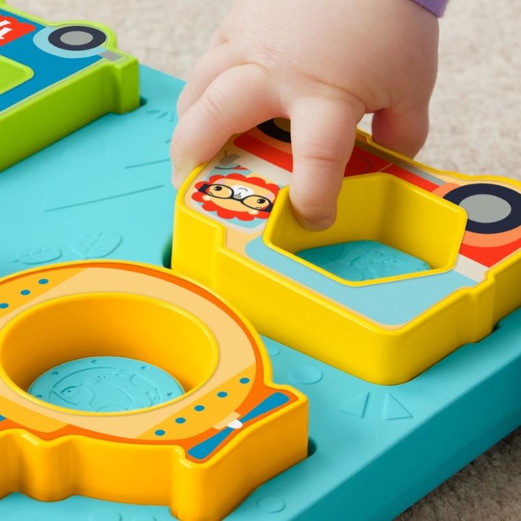 Fisher-Price, Układanka puzzle „Pojazdy i kształty”, światła i dźwięki, zabawka niemowlęca