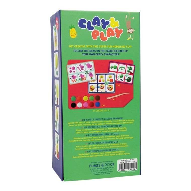 Floss & Rock, Clay & Play, Dżungla, zestaw z gliną samoutwardzającą, 10 kolorów