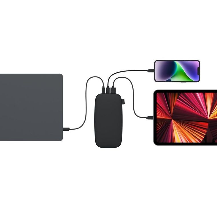 Fresh n rebel, powerbank, 27000 mah, usb-c, power delilvery 65w, ciemnoszary