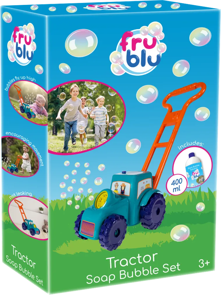 Fru Blu, Traktor, kosiarka na bańki mydlane z płynem, 0,4l