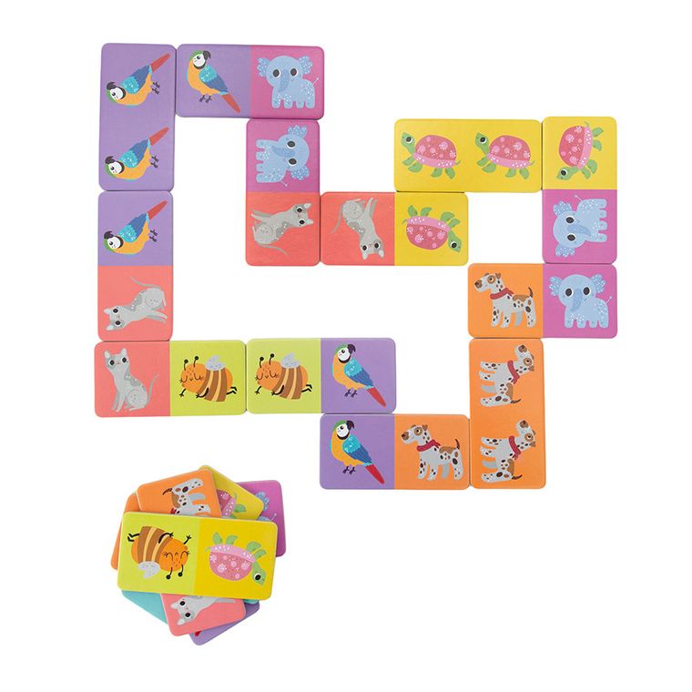 Funny Gamers, Animal, zestaw 4w1, puzzle + memory + domino + fiszki, 124 elementy