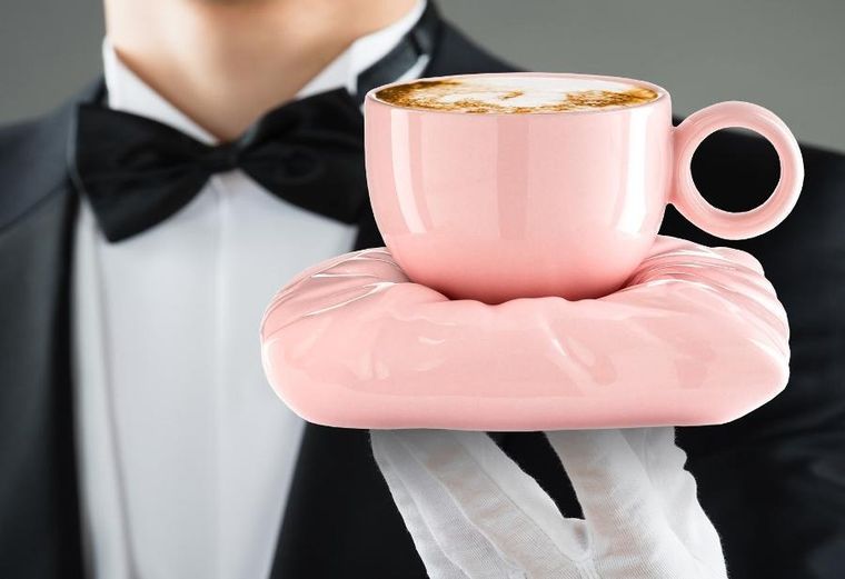 Gadget Master, królewska filiżanka, różowa