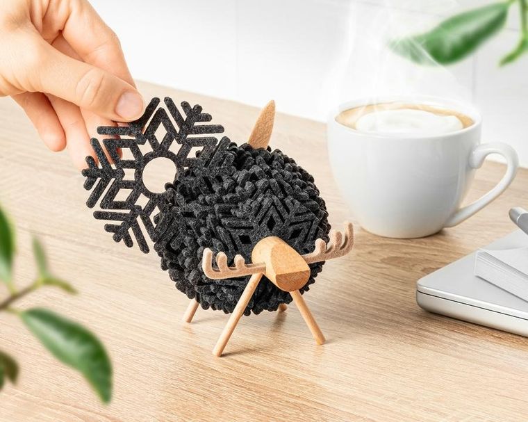 Gadget Master, podkładki filcowe, Łoś, czarne, 12 szt.