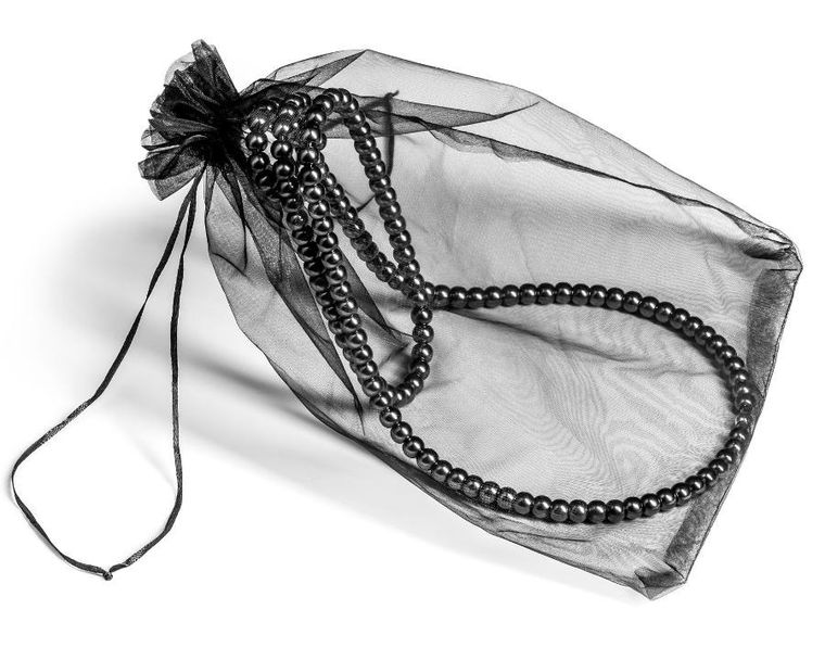 Gadget Master, stojak na wino, sznur pereł, czarny