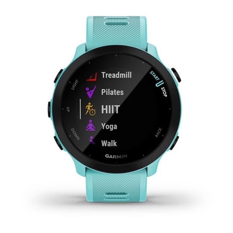 Garmin, Forerunner 55, zegarek, turkusowy, 42 mm