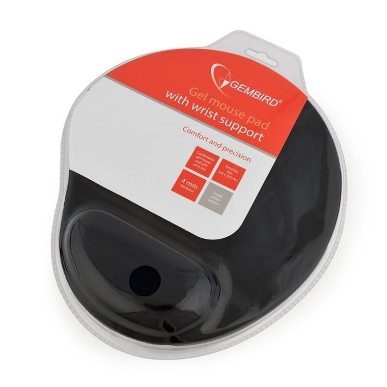 Gembird, podkładka żelowa, MP-GEL-BK