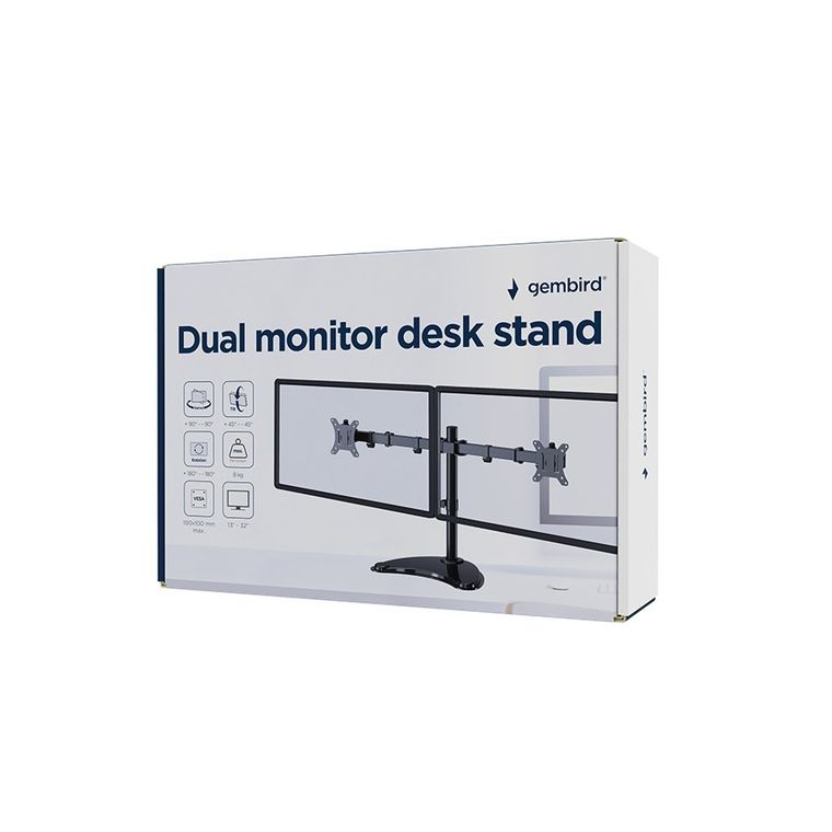 Gembird, stojak biurkowy na 2 monitory, regulowany, 13”-32”