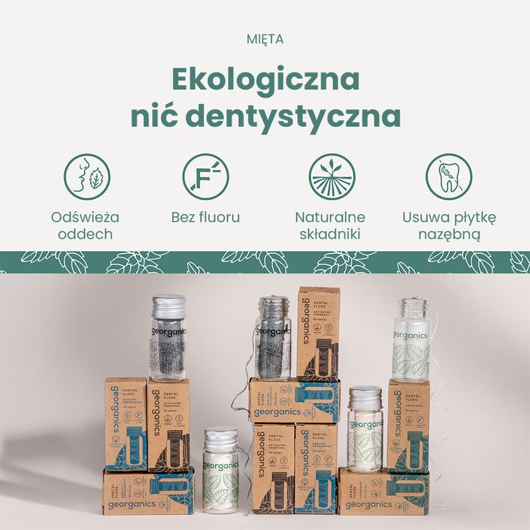 Georganics, Naturalna nić dentystyczna z kardamonem, 30 m