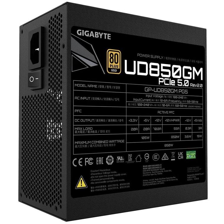 Gigabyte, zasilacz, Gigabyte, UD850GM, 850W, PG5 V2