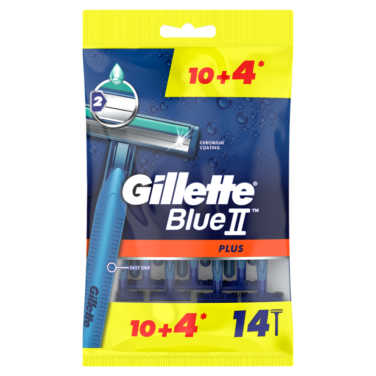 Gillette, Blue II Plus, maszynki jednorazowe dla mężczyzn, 14 szt.